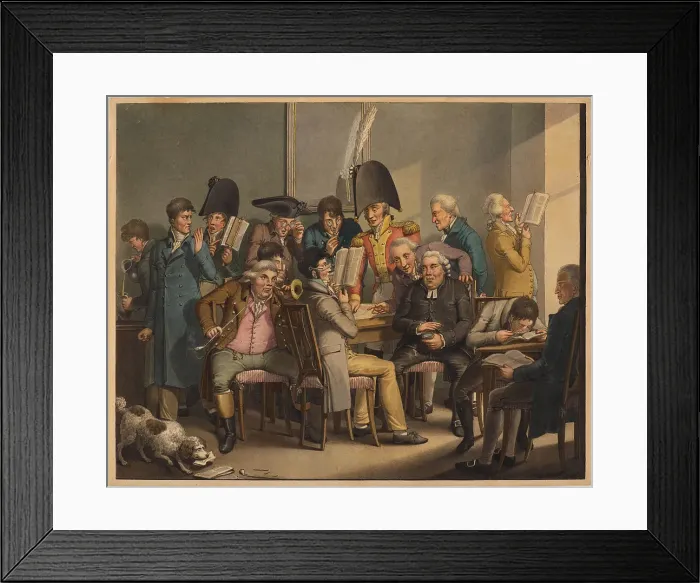 Framed Print : Gentlemen's Circle in the Reading Room. Scenes of life during the Biedermeier period. Creator: Opiz, Georg Emanuel (1775-1841) Framed Print : Gentlemen's Circle in the Reading Room. Scenes of life during the Biedermeier period. Creator: Opiz, Georg Emanuel (1775-1841)