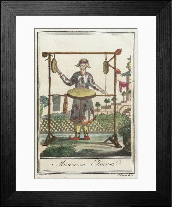 Framed Print : Costumes de Différents Pays, Musicienne Chinoise, c1797. Creators: Jacques Grasset de Saint-Sauveur, LF Labrousse Framed Print : Costumes de Différents Pays, Musicienne Chinoise, c1797. Creators: Jacques Grasset de Saint-Sauveur, LF Labrousse