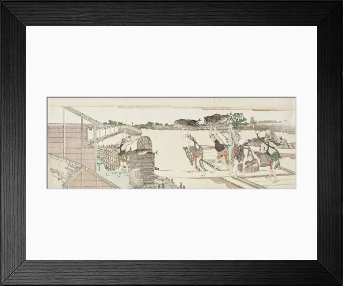 Framed Print : Unloading Bonito for Market, between circa 1802 and circa 1804. Creator: Hokusai Framed Print : Unloading Bonito for Market, between circa 1802 and circa 1804. Creator: Hokusai