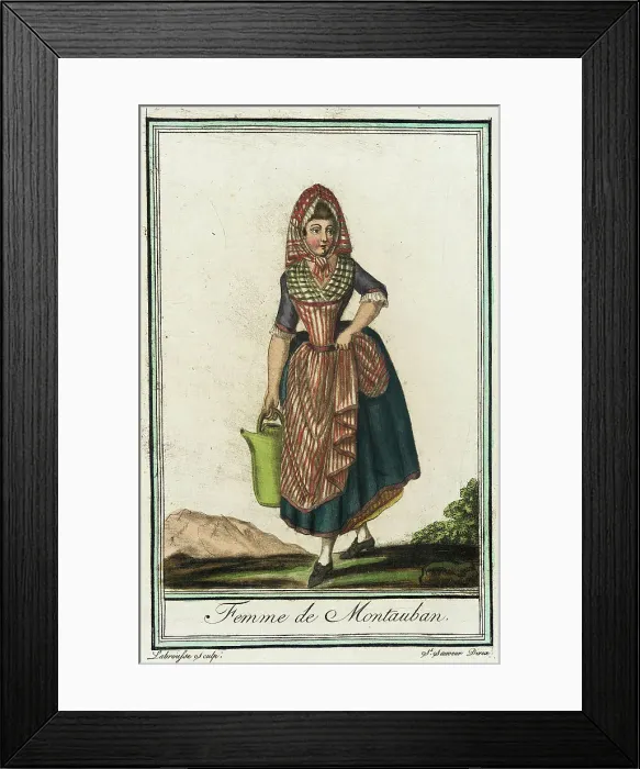 Framed Print : Costumes de Différent Pays, Femme de Montauban, c1797. Creators: Jacques Grasset de Saint-Sauveur, LF Labrousse Framed Print : Costumes de Différent Pays, Femme de Montauban, c1797. Creators: Jacques Grasset de Saint-Sauveur, LF Labrousse