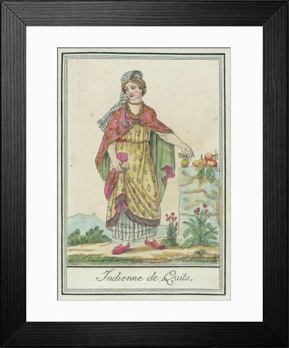 Framed Print : Costumes de Différents Pays, Indienne de Quito, c1797. Creators: Jacques Grasset de Saint-Sauveur, LF Labrousse Framed Print : Costumes de Différents Pays, Indienne de Quito, c1797. Creators: Jacques Grasset de Saint-Sauveur, LF Labrousse