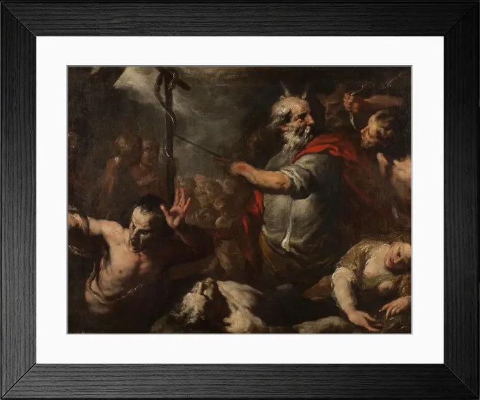 Framed Print : Moses and the Brazen Serpent, 17th century. Creator: Unknown Framed Print : Moses and the Brazen Serpent, 17th century. Creator: Unknown