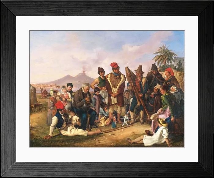 Framed Print : Harlequin and Columbine, 1834. Creator: Carelli, Raffaele (1795-1864) Framed Print : Harlequin and Columbine, 1834. Creator: Carelli, Raffaele (1795-1864)