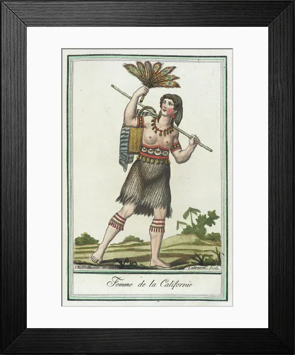 Framed Print : Costumes de Différents Pays, Femme de la Californie, c1797. Creators: Jacques Grasset de Saint-Sauveur, LF Labrousse