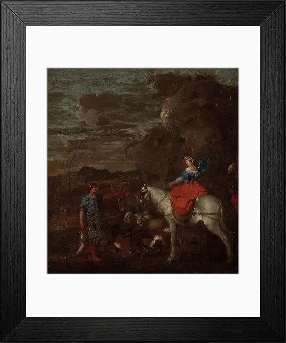 Framed Print : Mountainous Landscape with a Woman Riding, c17th century. Creator: Unknown Framed Print : Mountainous Landscape with a Woman Riding, c17th century. Creator: Unknown