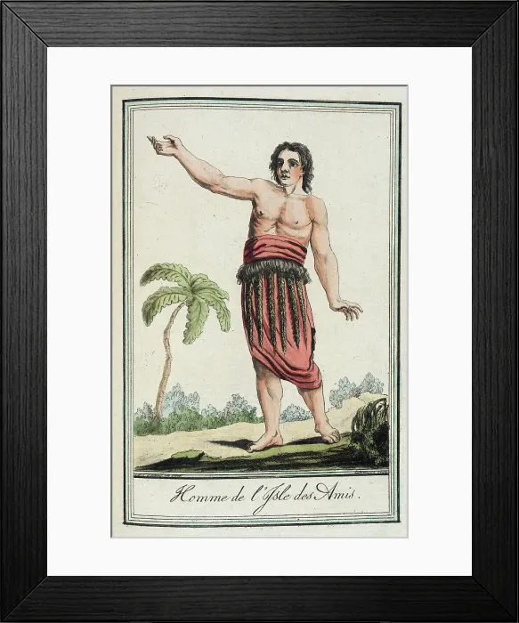 Framed Print : Costumes de Différents Pays, Homme de l'Isle des Amis, c1797. Creators: Jacques Grasset de Saint-Sauveur, LF Labrousse Framed Print : Costumes de Différents Pays, Homme de l'Isle des Amis, c1797. Creators: Jacques Grasset de Saint-Sauveur, LF Labrousse