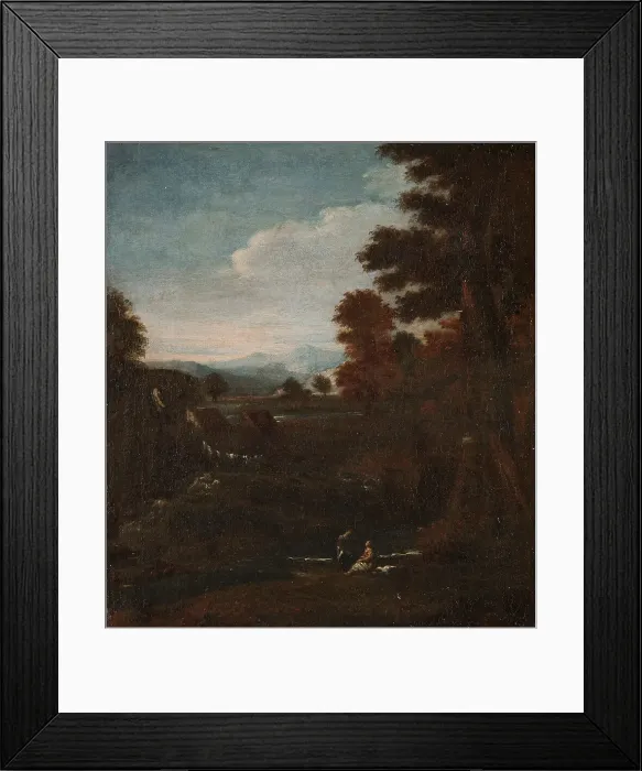 Framed Print : Mountainous Landscape with Waterfall, c17th century. Creator: Unknown Framed Print : Mountainous Landscape with Waterfall, c17th century. Creator: Unknown
