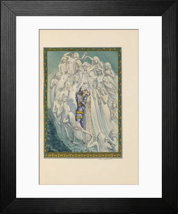 Framed Print : Illustration for Pelléas et Mélisande by Maurice Maeterlinck, 1922. Creator: Schwabe, Carlos (1866-1926) Framed Print : Illustration for Pelléas et Mélisande by Maurice Maeterlinck, 1922. Creator: Schwabe, Carlos (1866-1926)