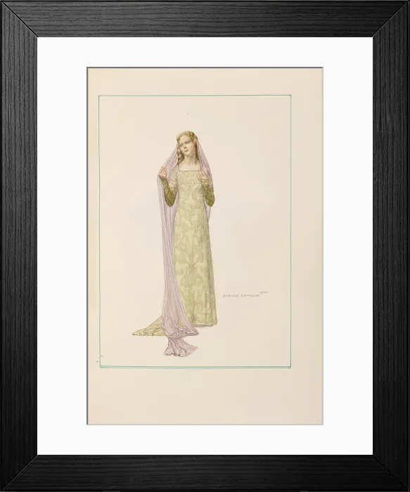 Framed Print : Illustration for Pelléas et Mélisande by Maurice Maeterlinck, 1922. Creator: Schwabe, Carlos (1866-1926) Framed Print : Illustration for Pelléas et Mélisande by Maurice Maeterlinck, 1922. Creator: Schwabe, Carlos (1866-1926)
