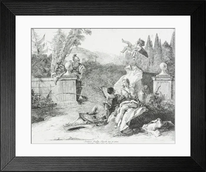 Framed Print : Rinaldo and Armida, c1758. Creator: Lorenzo Tiepolo Framed Print : Rinaldo and Armida, c1758. Creator: Lorenzo Tiepolo