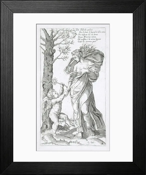 Framed Print : Allegorical Figure of Peace, between 1530 and 1540. Creators: Lorenzo de Musi, Marcantonio Raimondi Framed Print : Allegorical Figure of Peace, between 1530 and 1540. Creators: Lorenzo de Musi, Marcantonio Raimondi