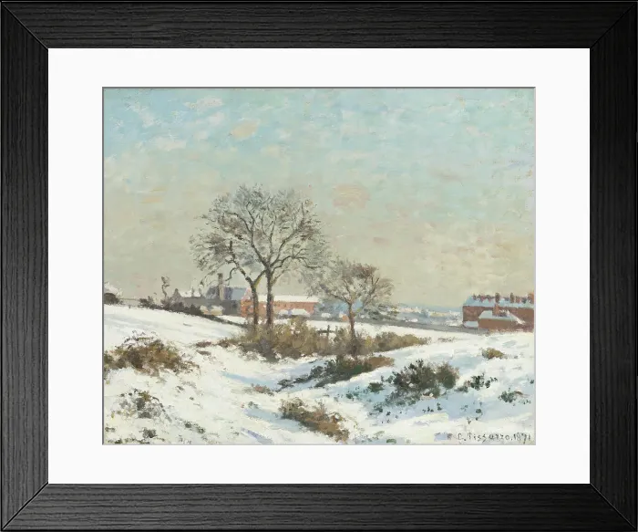 Framed Print : Snowy Landscape at South Norwood, 1871. Creator: Camille Pissarro Framed Print : Snowy Landscape at South Norwood, 1871. Creator: Camille Pissarro