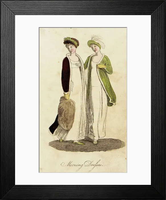 Framed Print : Fashion Plate (Morning Dresses), 1803. Creator: Unknown Framed Print : Fashion Plate (Morning Dresses), 1803. Creator: Unknown