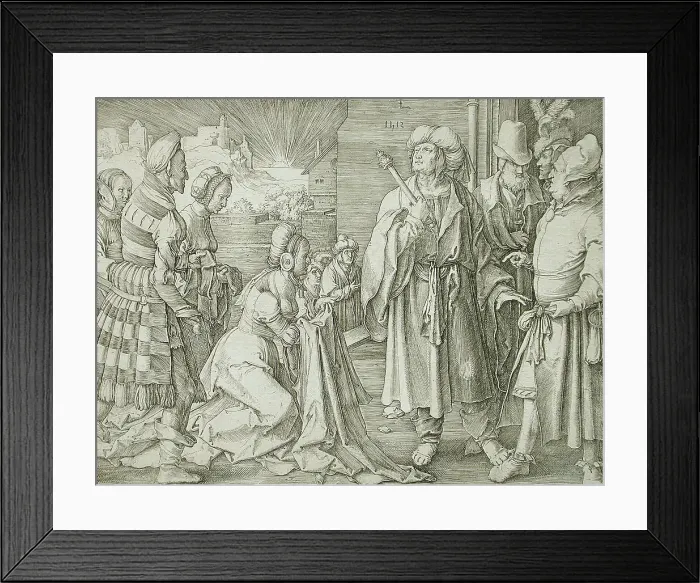 Framed Print : Potiphar's Wife Accusing Joseph, 1512. Creator: Lucas van Leyden Framed Print : Potiphar's Wife Accusing Joseph, 1512. Creator: Lucas van Leyden