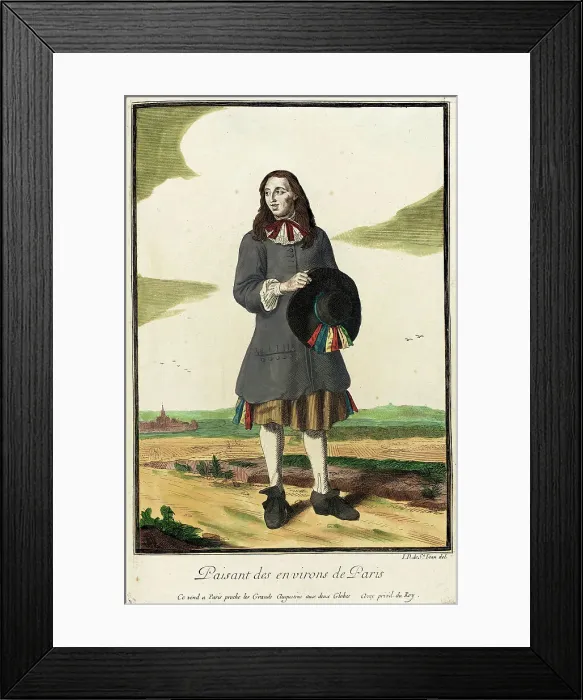 Framed Print : Recueil des modes de la cour de France, Paisant des Environs de Paris, between c1678 and c1693. Creator: Jean de Dieu Framed Print : Recueil des modes de la cour de France, Paisant des Environs de Paris, between c1678 and c1693. Creator: Jean de Dieu
