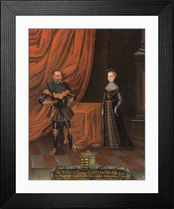 Framed Print : Henry, 1473-1541, Duke of Saxony, Catherine, 1477-1561, Princess of Mecklenburg, c16th century. Creator: Unknown Framed Print : Henry, 1473-1541, Duke of Saxony, Catherine, 1477-1561, Princess of Mecklenburg, c16th century. Creator: Unknown