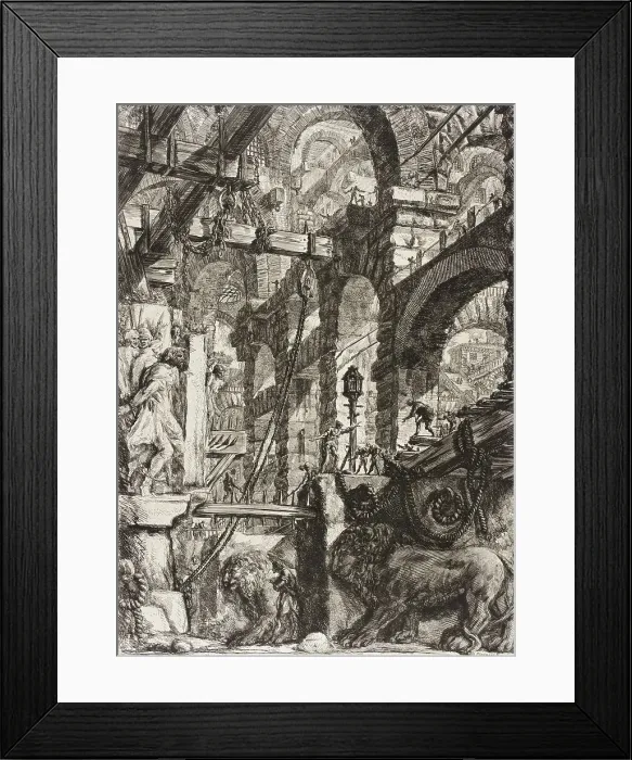 Framed Print : The Lion Bas-Reliefs, 1761. Creator: Giovanni Battista Piranesi Framed Print : The Lion Bas-Reliefs, 1761. Creator: Giovanni Battista Piranesi