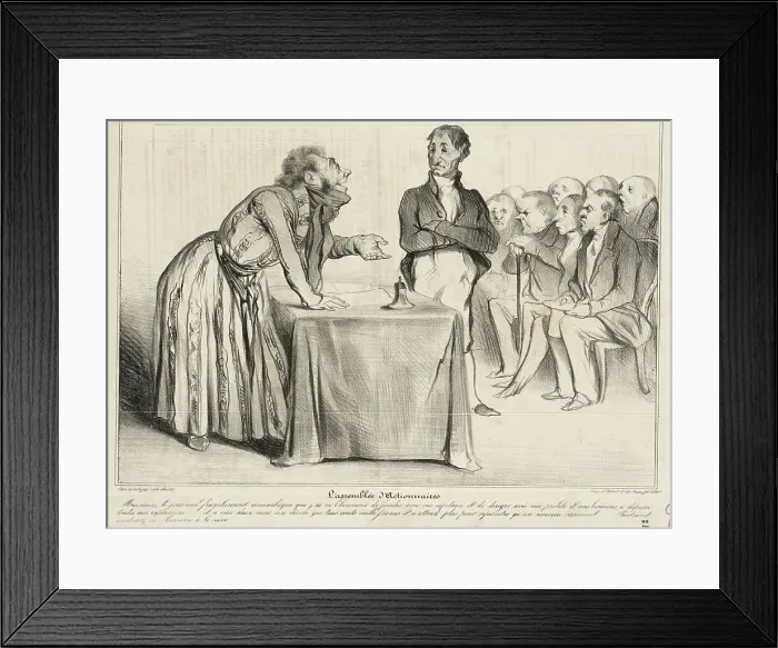 Framed Print : L'assemblée d'Actionnaires, 1836. Creator: Honore Daumier Framed Print : L'assemblée d'Actionnaires, 1836. Creator: Honore Daumier