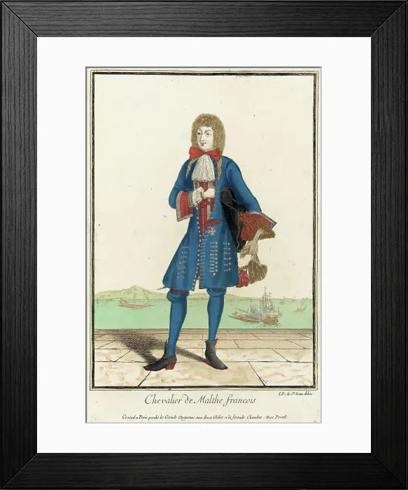 Framed Print : Recueil des modes de la cour de France, Chevalier de Malthe Francois, between c1678 and c1693. Creator: Jean de Dieu Framed Print : Recueil des modes de la cour de France, Chevalier de Malthe Francois, between c1678 and c1693. Creator: Jean de Dieu