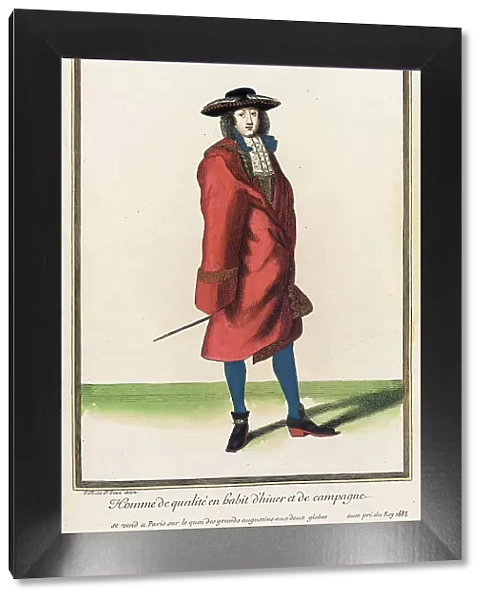 Recueil des modes de la cour de France, Homme de Qualité en Habit d'Hiuer et de Campagne, 1683. Creator: Jean de Dieu