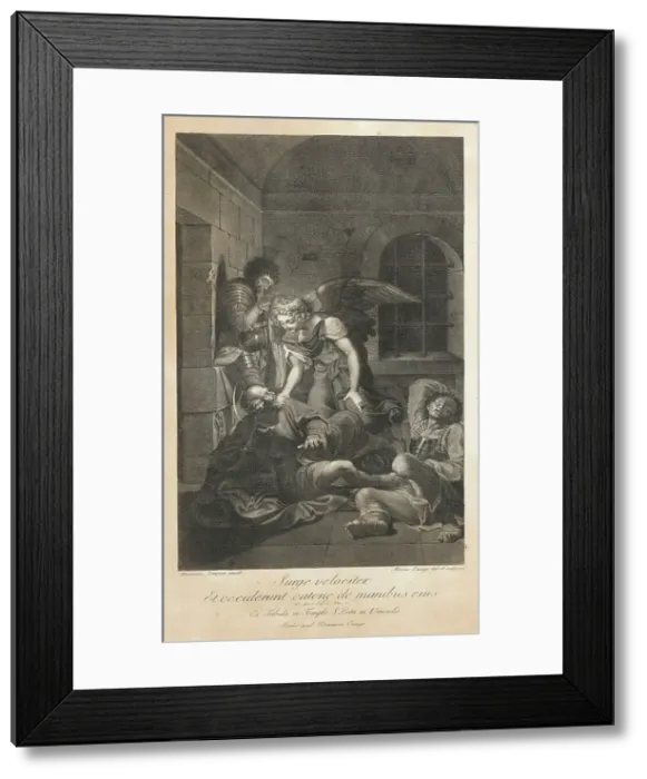Framed Print : The Liberation of Saint Peter, 1779. Creators: Domenichino, Luigi Cunego Framed Print : The Liberation of Saint Peter, 1779. Creators: Domenichino, Luigi Cunego