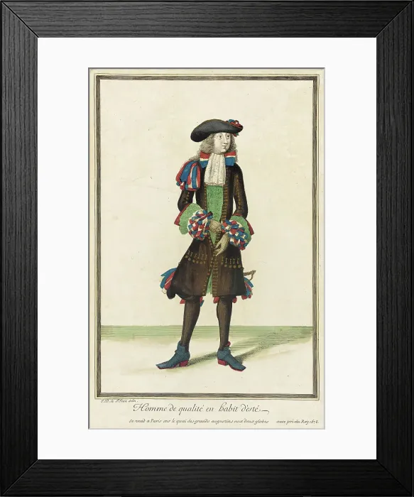 Framed Print : Recueil des modes de la cour de France, Homme de Qualité en Habit d'Esté, 1678. Creator: Jean de Dieu Framed Print : Recueil des modes de la cour de France, Homme de Qualité en Habit d'Esté, 1678. Creator: Jean de Dieu