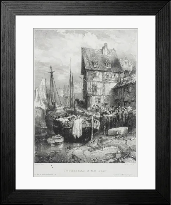 Framed Print : Interior of a Port, 1833. Creators: Thomas McLean, Eugene Isabey Framed Print : Interior of a Port, 1833. Creators: Thomas McLean, Eugene Isabey