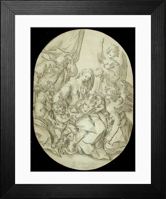 Framed Print : Holy Family with Infant Saint John, 1625. Creator: Ludolph Busing Framed Print : Holy Family with Infant Saint John, 1625. Creator: Ludolph Busing