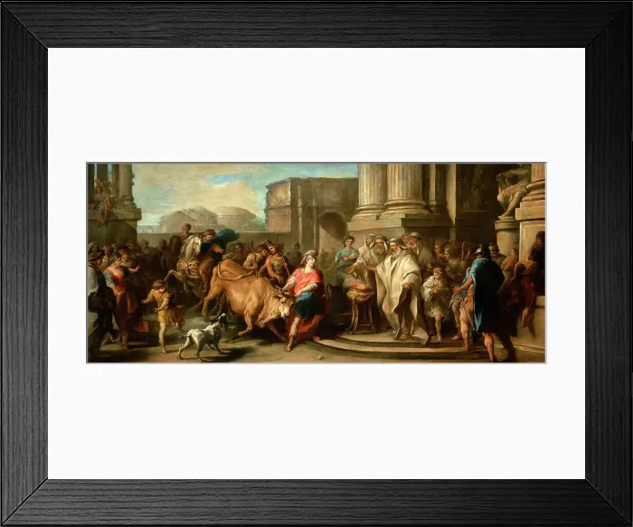 Framed Print : Theseus Taming the Bull of Marathon, c1730 (?). Creator: Carle van Loo Framed Print : Theseus Taming the Bull of Marathon, c1730 (?). Creator: Carle van Loo