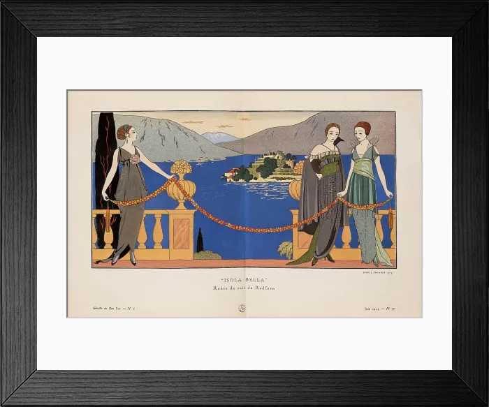 Framed Print : Isola Bella. Robes du soir de Redfern. (La Gazette du Bon ton), 1914. Creator: Barbier, George (1882-1932) Framed Print : Isola Bella. Robes du soir de Redfern. (La Gazette du Bon ton), 1914. Creator: Barbier, George (1882-1932)