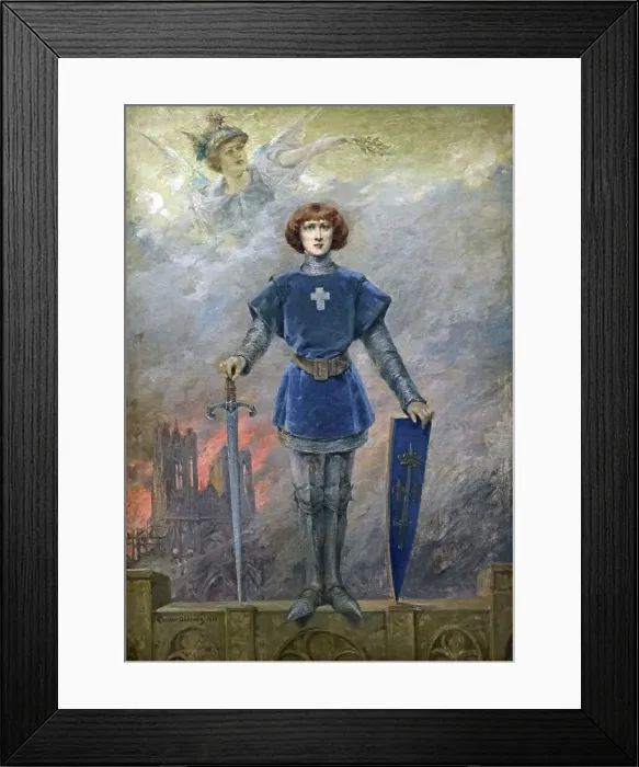 Framed Print : Jeanne d'Arc sauvant la France (Portrait de Sarah Bernhardt), 1916. Creator: Abbéma, Louise (1853-1927) Framed Print : Jeanne d'Arc sauvant la France (Portrait de Sarah Bernhardt), 1916. Creator: Abbéma, Louise (1853-1927)