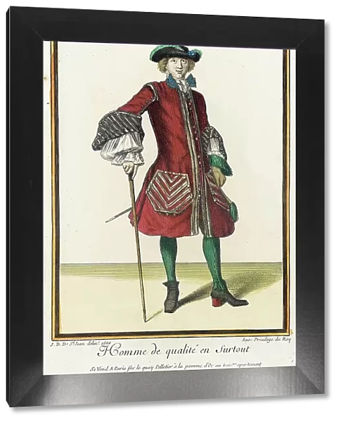 Recueil des modes de la cour de France, Homme de Qualité en Surtout, 1684. Creator: Jean de Dieu