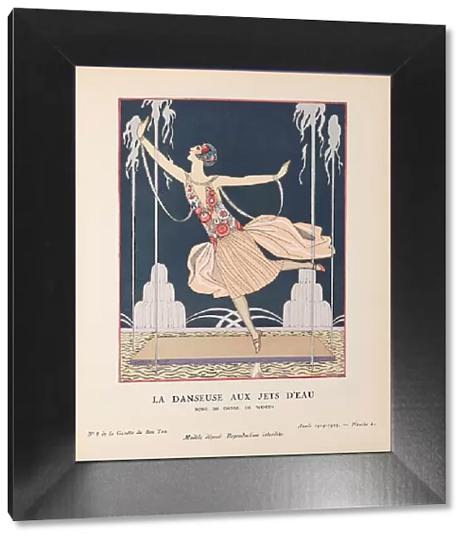La Danseuse aux jets d'eau. Robe de danse, de Worth (La Gazette du Bon ton), 1925. Creator: Barbier, George (1882-1932)