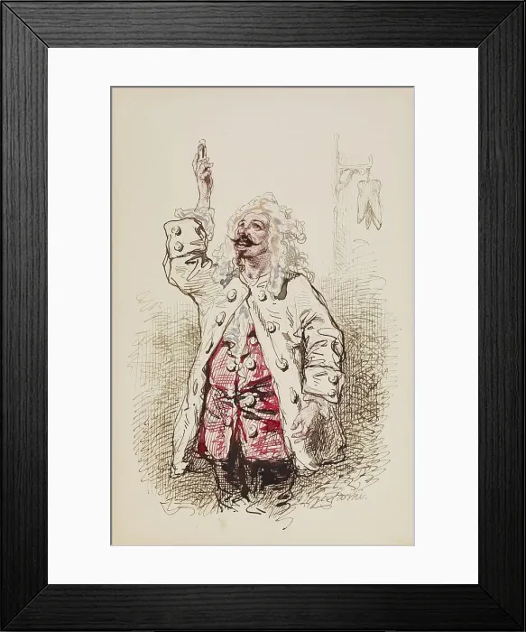 Framed Print : Man in Seventeenth-century Costume, 1852-1866. Creator: Paul Gavarni Framed Print : Man in Seventeenth-century Costume, 1852-1866. Creator: Paul Gavarni