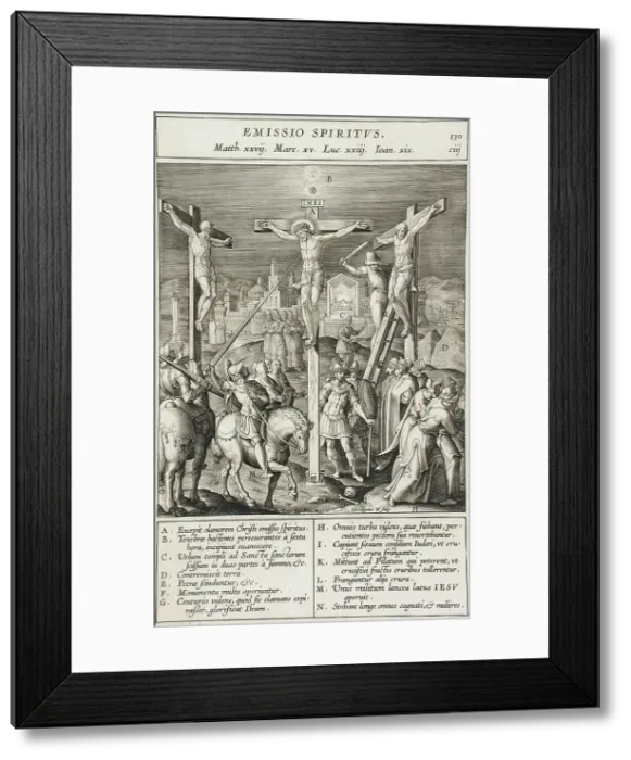 Framed Print : The Coup de Lance, 1593. Creator: Jan Wierix Framed Print : The Coup de Lance, 1593. Creator: Jan Wierix