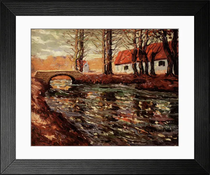 Framed Print : River Landscape, early 20th century. Creator: Ernest Lawson Framed Print : River Landscape, early 20th century. Creator: Ernest Lawson