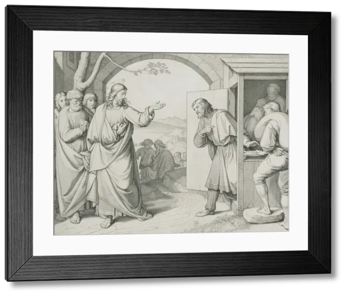 Framed Print : The Calling of Matthew, 1846. Creator: Johann Friedrich Overbeck Framed Print : The Calling of Matthew, 1846. Creator: Johann Friedrich Overbeck