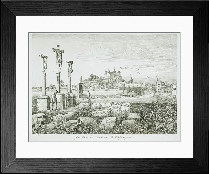 Framed Print : Die Burg von St. Johannis Kirchhof aus gesehen, 19th century. Creator: Johann Jakob Kirchner Framed Print : Die Burg von St. Johannis Kirchhof aus gesehen, 19th century. Creator: Johann Jakob Kirchner