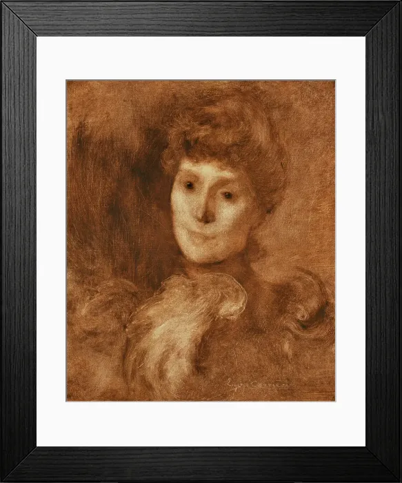 Framed Print : Portrait of a Woman (Madame Keyser (?)), c1897. Creator: Eugene Carriere Framed Print : Portrait of a Woman (Madame Keyser (?)), c1897. Creator: Eugene Carriere