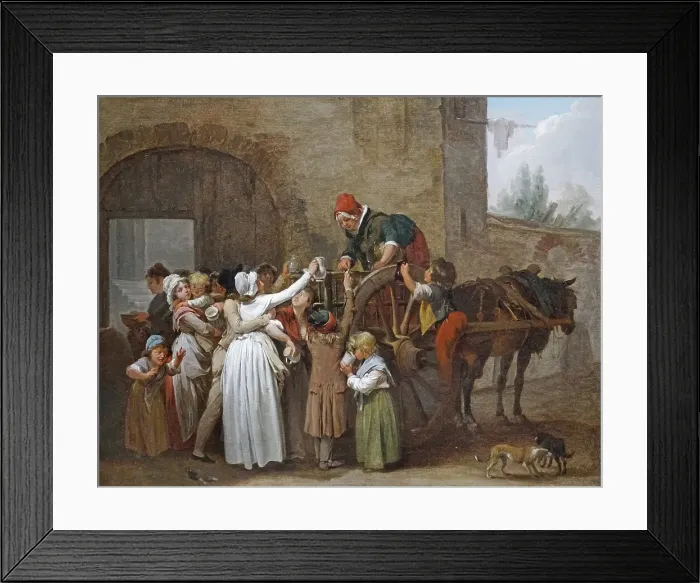 Framed Print : La queue au lait (The queue for milk), c.1796. Creator: Boilly, Louis-Léopold (1761-1845) Framed Print : La queue au lait (The queue for milk), c.1796. Creator: Boilly, Louis-Léopold (1761-1845)