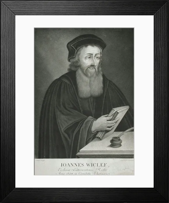 Framed Print : Johannes Wiclef, 18th century. Creator: Johann Simon Negges Framed Print : Johannes Wiclef, 18th century. Creator: Johann Simon Negges
