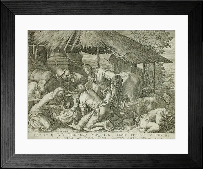 Framed Print : Adoration of the Shepherds, 1599. Creator: Johann Sadeler I Framed Print : Adoration of the Shepherds, 1599. Creator: Johann Sadeler I