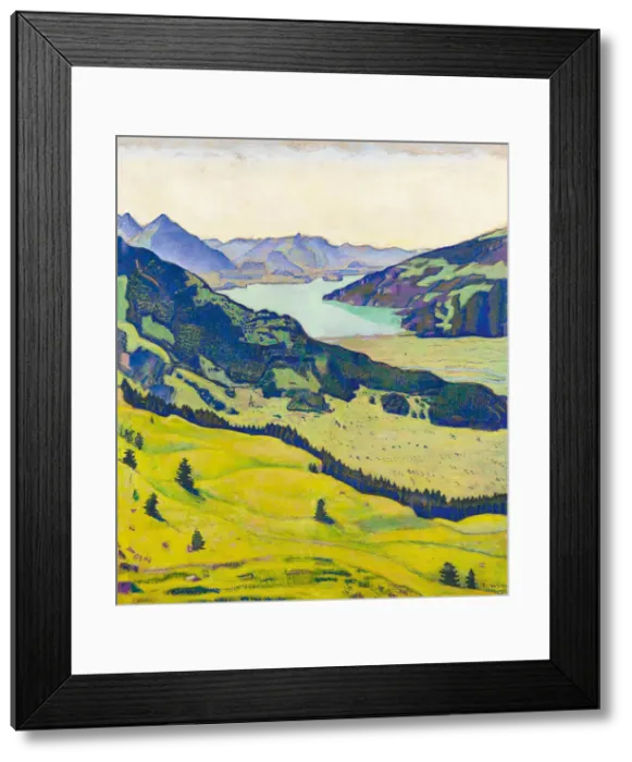 Framed Print : Lake Thun, seen from Breitlauenen, 1906. Creator: Hodler, Ferdinand (1853-1918) Framed Print : Lake Thun, seen from Breitlauenen, 1906. Creator: Hodler, Ferdinand (1853-1918)