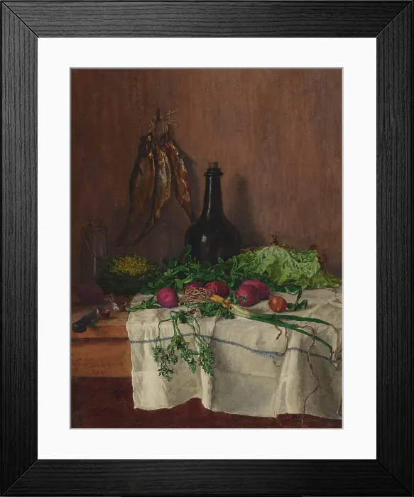 Framed Print : Still Life with Fish, 1864. Creator: Leon Bonvin Framed Print : Still Life with Fish, 1864. Creator: Leon Bonvin