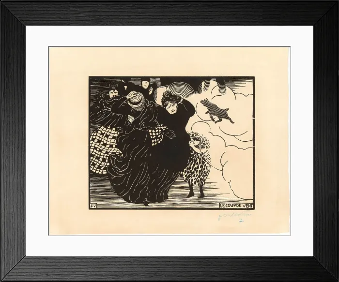 Framed Print : Le Coup de Vent, 1894. Creator: Vallotton, Felix Edouard (1865-1925) Framed Print : Le Coup de Vent, 1894. Creator: Vallotton, Felix Edouard (1865-1925)