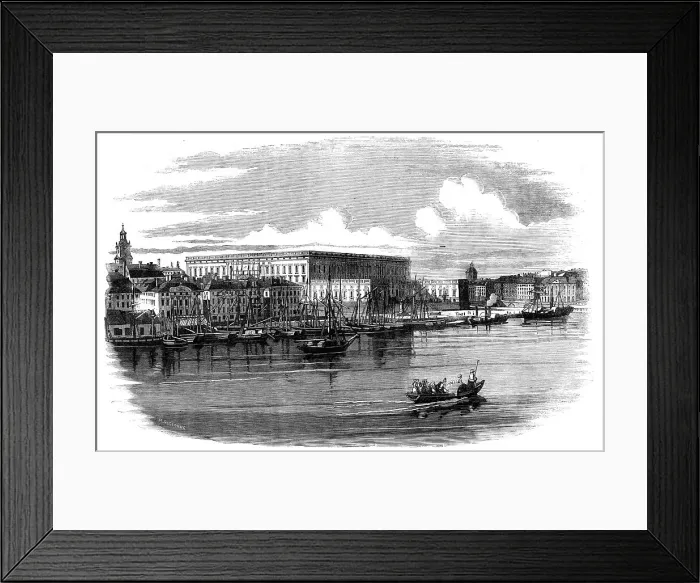 Framed Print : The Royal Palace, Stockholm, 1860. Creator: Henry Fitzcook Framed Print : The Royal Palace, Stockholm, 1860. Creator: Henry Fitzcook