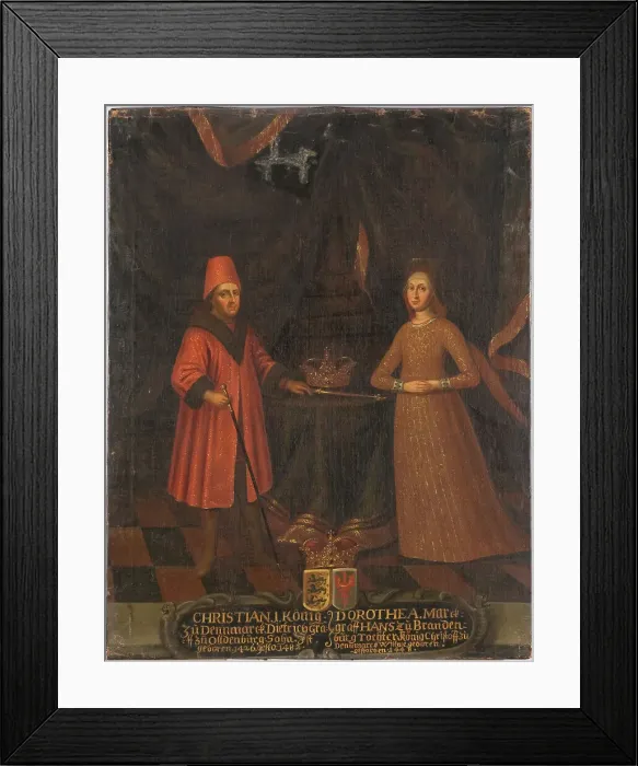 Framed Print : Christian I, 1426-1481, King of Denmark, Norway and Sweden and Dorothea, 1430-1496, c15th century. Creator: Anon Framed Print : Christian I, 1426-1481, King of Denmark, Norway and Sweden and Dorothea, 1430-1496, c15th century. Creator: Anon