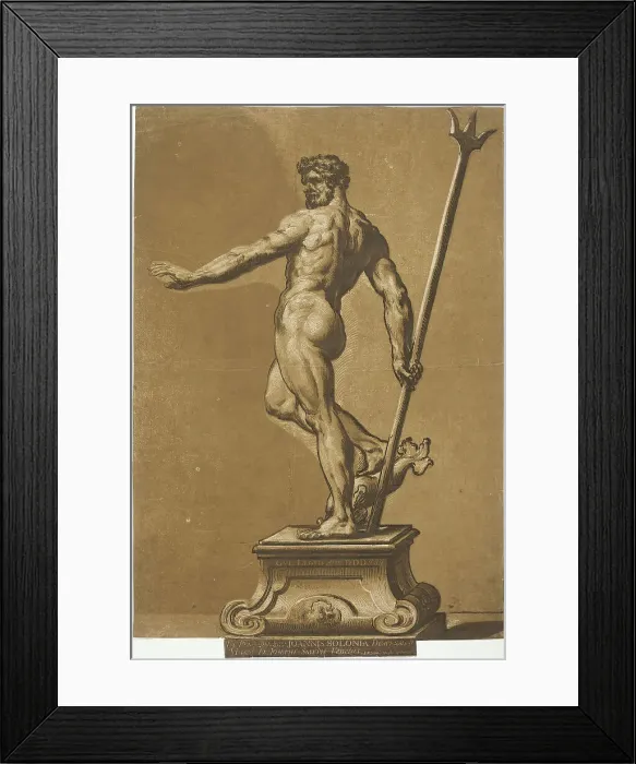 Framed Print : Statuette of Neptune, c1738. Creator: John Baptist Jackson Framed Print : Statuette of Neptune, c1738. Creator: John Baptist Jackson