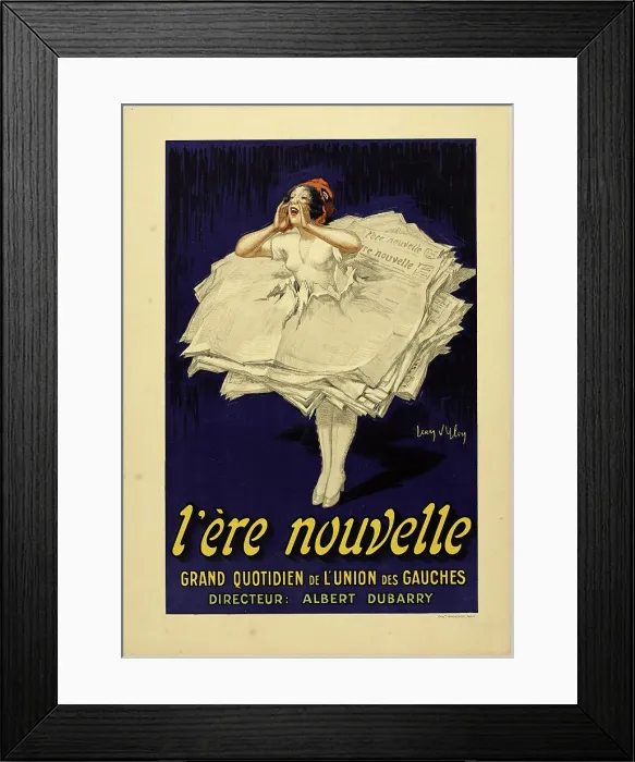 Framed Print : L'Ere nouvelle grand quotidien de l'Union des Gauches, c.1922. Creator: D'Ylen, Jean (1886-1938) Framed Print : L'Ere nouvelle grand quotidien de l'Union des Gauches, c.1922. Creator: D'Ylen, Jean (1886-1938)