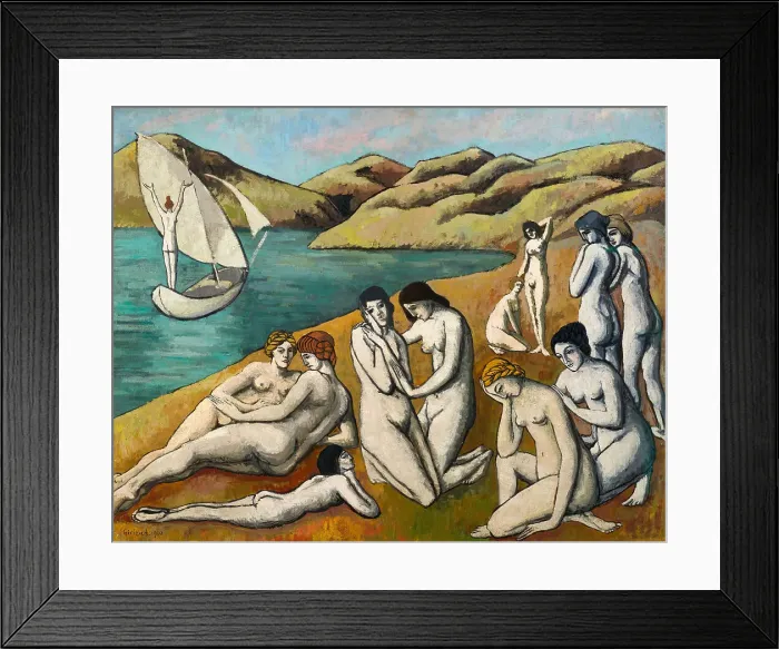 Framed Print : Les Baigneuses ou Petit Lesbos, 1910. Creator: Girieud, Pierre Paul (1876-1948)